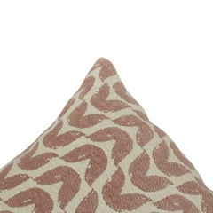 Blush Wave Jacquard Cotton Cushion Cover – 45x45 cm | Modern Abstract Woven Pillow Cover