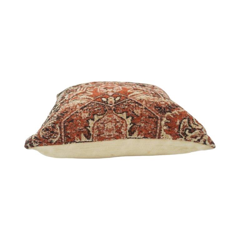 Vintage Persian Jacquard Cushion Cover – Rust & Earthy Tones | 45x45 cm Decorative Sofa Pillow Cover