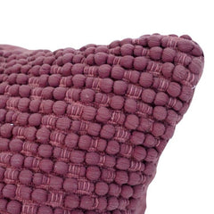 Textured Wine Cotton-Polyester Cushion Cover | Handcrafted Bubble Weave Design | 18x18 Inch Decorative Pillow Cover