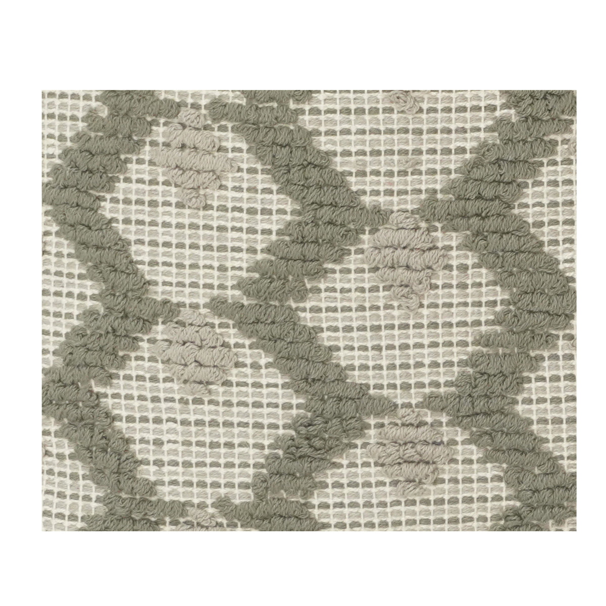 Housse de coussin en coton brodé géométrique texturé – Vert sauge et ivoire | Housse de coussin décoratif 45x45 cm - Bulk manufacturer & supplier from Panipat, India