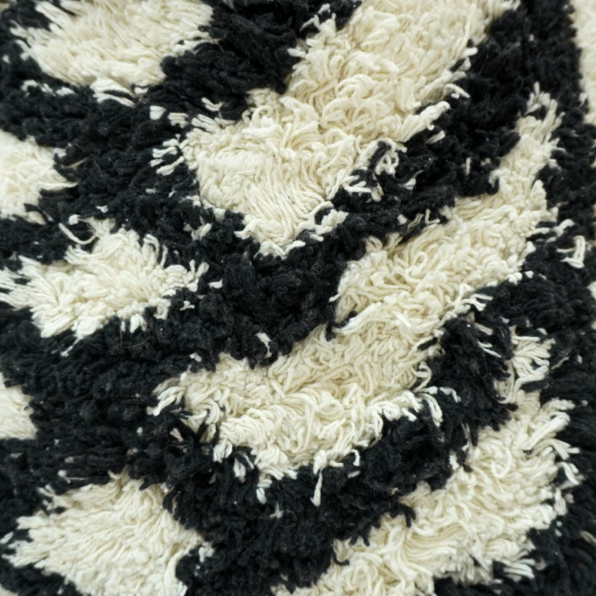 Zebra Tufted Cotton Cushion Cover | Black & Ivory Textured Pillow Cover | 45x45 cm - Bulk manufacturer & supplier from Panipat, India