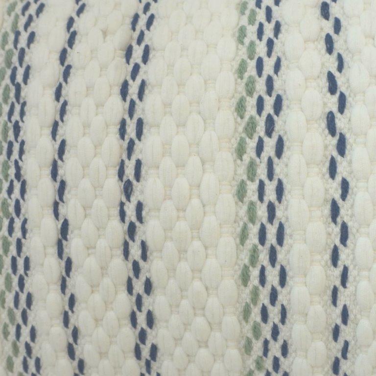 Handmade Striped Cotton Cushion Cover | Textured Woven Lumbar Pillow | 35 x 50 cm