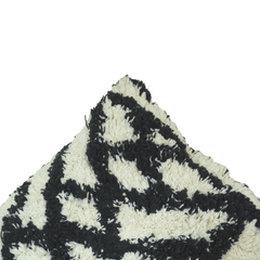 Zebra Tufted Cotton Cushion Cover | Black & Ivory Textured Pillow Cover | 45x45 cm
