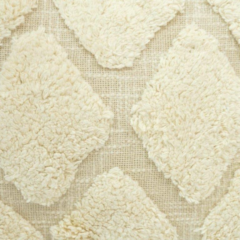 Tufted Cotton Cushion Cover with Tassels – Textured Diamond Design | 35 x 50 cm | Boho Decorative Pillow Cover - Bulk manufacturer & supplier from Panipat, India