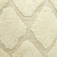 Tufted Cotton Cushion Cover with Tassels – Textured Diamond Design | 35 x 50 cm | Boho Decorative Pillow Cover
