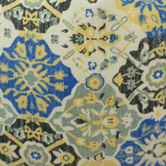 Blue & Yellow Floral Printed Cotton Cushion Cover – 45x45 cm Decorative Sofa Cushion