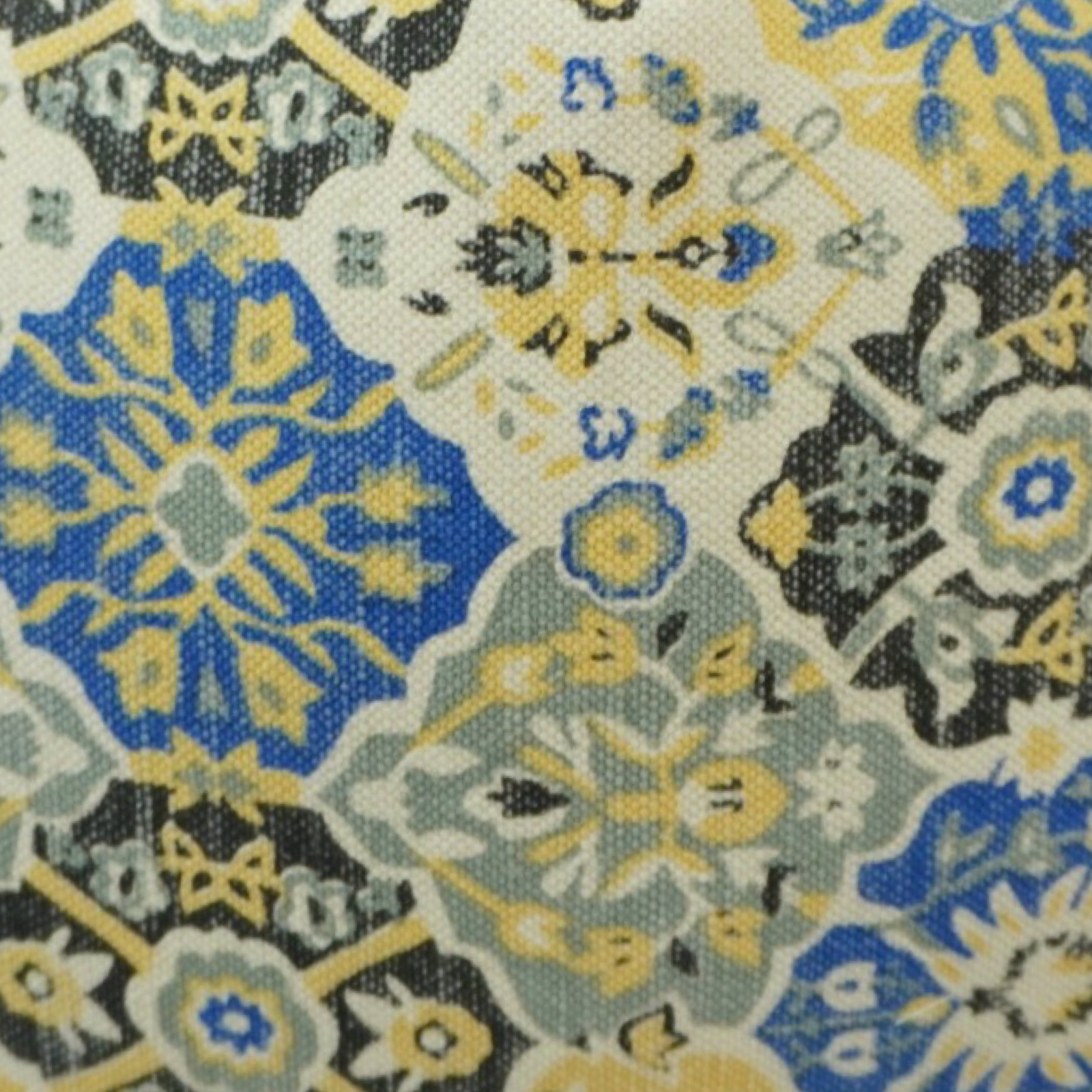 Blue & Yellow Floral Printed Cotton Cushion Cover – 45x45 cm Decorative Sofa Cushion