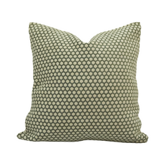 Handmade Geometric Dot Cotton Cushion Cover 45x45 cm | Textured Embroidered Throw Pillow Cover | Sage Green & Ivory Decorative Cushion