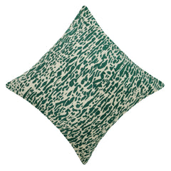 Green and ivory abstract jacquard cotton cushion cover 45x45 cm