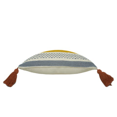 Handwoven Multicolor Striped Cushion Cover with Tassels – 45 x 45 cm