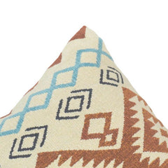 Handmade Aztec Embroidered Cotton Cushion Cover | 45x45 cm Boho Geometric Pillow Cover | Tribal Decorative Cushion
