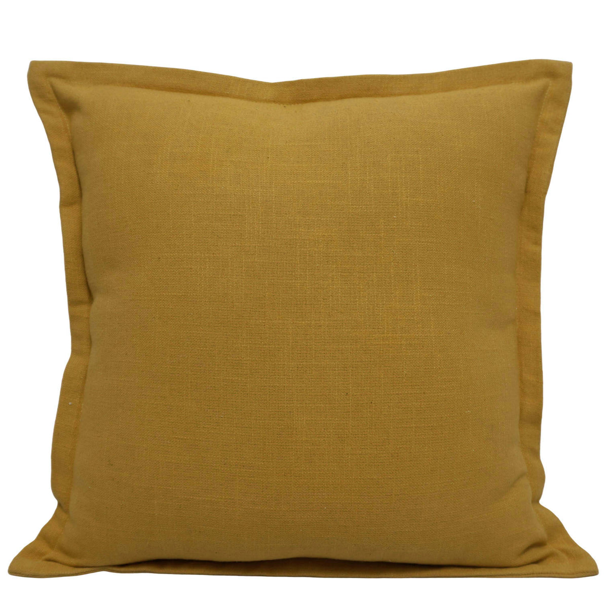 Mustard Yellow Cotton Cushion Cover 45x45 cm | Plain Decorative Throw Pillow Cover with Oxford Border | Hidden Zipper | Sofa & Bed Cushion Cover