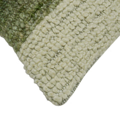 Handwoven Olive Green & Ivory Textured Cushion Cover – 45 x 45 cm | Modern Two-Tone Accent Pillow Cover