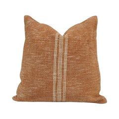 Rustic Handwoven Cotton Cushion Cover with Stripe Detail – 45x45 cm | Boho Decorative Pillow Cover