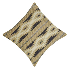Handwoven Cotton Cushion Cover 45x45 cm | Textured Boho Tribal Pattern | Decorative Throw Pillow Cover with Concealed Zipper | Beige, Ivory & Charcoal