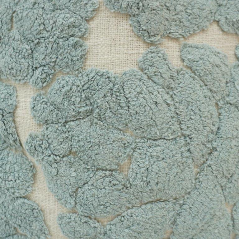 Sage Green Leaf Tufted Cotton Cushion Cover | Textured Botanical Throw Pillow Cover | 45 x 45 cm - Bulk manufacturer & supplier from Panipat, India
