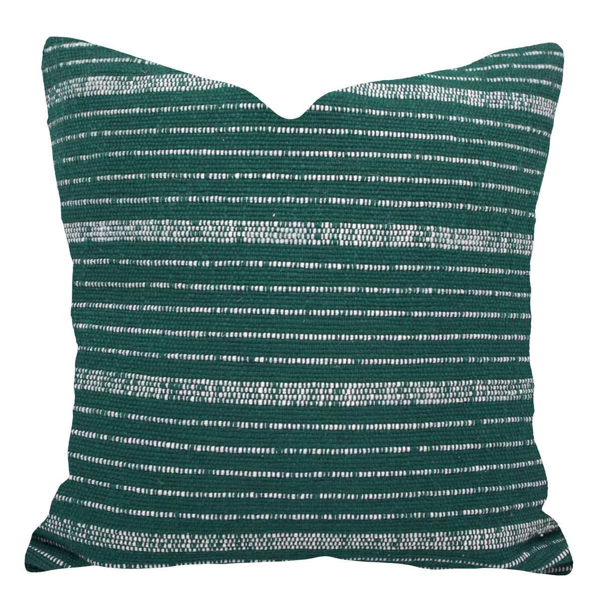 Handwoven Teal & White Striped Cushion Cover – 45 x 45 cm | Textured Bohemian Accent Pillow Cover