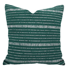 Handwoven Teal & White Striped Cushion Cover – 45 x 45 cm | Textured Bohemian Accent Pillow Cover