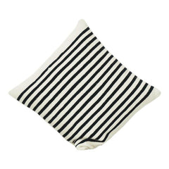 Kissenbezug aus Baumwolle, schwarz-weiß gestreift, 45x45 cm | Gewebter, strukturierter, minimalistischer Kissenbezug mit verdecktem Reißverschluss