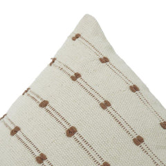 Textured Cotton Cushion Cover with Woven Dotted Stripe Pattern – 35 x 50 cm | Minimal Neutral Decorative Pillow Cover