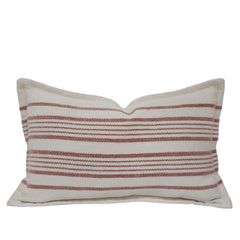 Handwoven Cotton Striped Cushion Cover 35x50 cm | Rustic Woven Lumbar Pillow Cover | Hidden Zip | Modern Farmhouse & Boho Home Décor