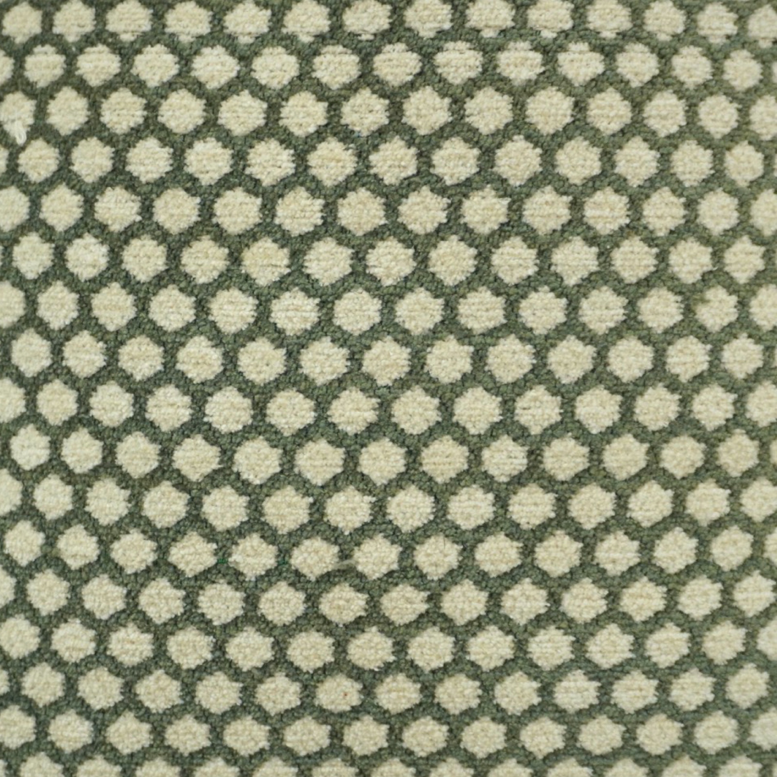 Handmade Geometric Dot Cotton Cushion Cover 45x45 cm | Textured Embroidered Throw Pillow Cover | Sage Green & Ivory Decorative Cushion