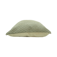 Handmade Geometric Dot Cotton Cushion Cover 45x45 cm | Textured Embroidered Throw Pillow Cover | Sage Green & Ivory Decorative Cushion