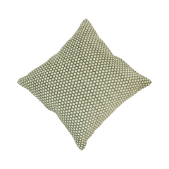 Handmade Geometric Dot Cotton Cushion Cover 45x45 cm | Textured Embroidered Throw Pillow Cover | Sage Green & Ivory Decorative Cushion