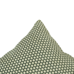Handmade Geometric Dot Cotton Cushion Cover 45x45 cm | Textured Embroidered Throw Pillow Cover | Sage Green & Ivory Decorative Cushion