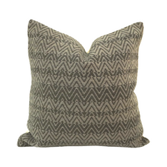 Handwoven Chevron Cushion Cover – Grey & Beige Textured Cotton Pillow Cover 45x45 cm