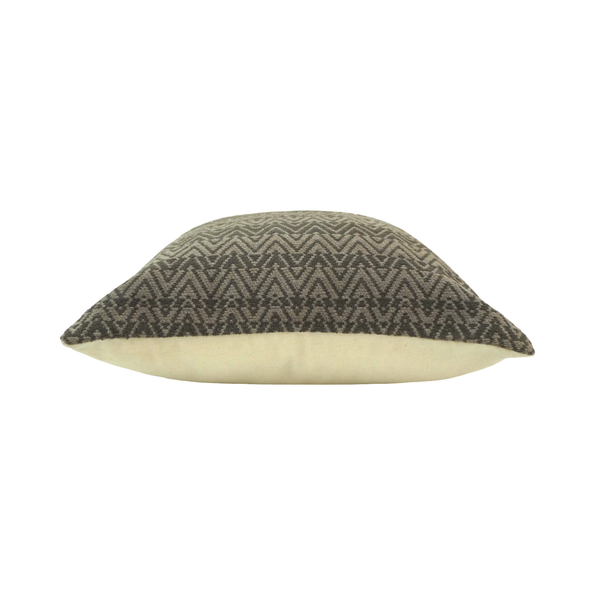 Handwoven Chevron Cushion Cover – Grey & Beige Textured Cotton Pillow Cover 45x45 cm - Bulk manufacturer & supplier from Panipat, India