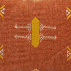 Terracotta Tribal Embroidered Cotton Cushion Cover – 30x50 cm Lumbar Pillow | Boho Artisan Decorative Cushion
