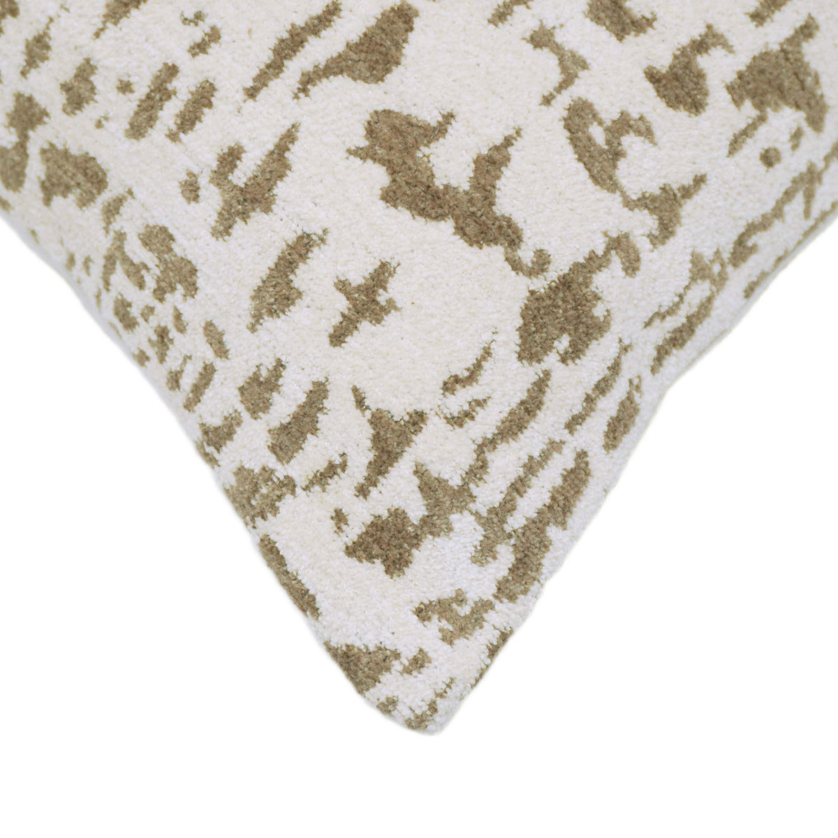 Ivory & Taupe Abstract Pattern Jacquard Cushion Cover – 45 x 45 cm