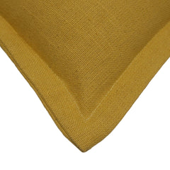 Mustard Yellow Cotton Cushion Cover 45x45 cm | Plain Decorative Throw Pillow Cover with Oxford Border | Hidden Zipper | Sofa & Bed Cushion Cover