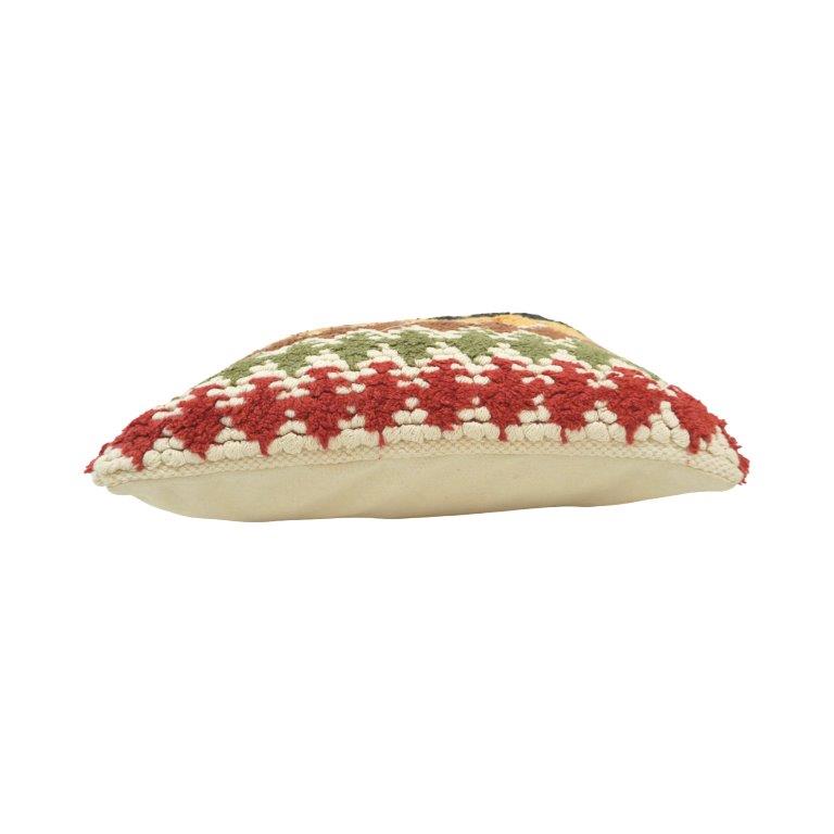 Boho Geometric Tufted Cotton Cushion Cover 45x45 cm | Multicolor Handcrafted Textured Throw Pillow Cover - Bulk manufacturer & supplier from Panipat, India