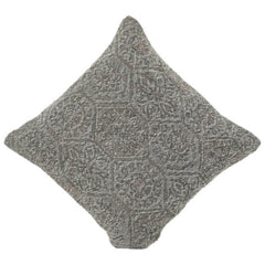 Textured Jacquard Geometric Cushion Cover 45x45 cm | Woven Cotton Decorative Pillow Cover | Neutral Tone Sofa Cushion