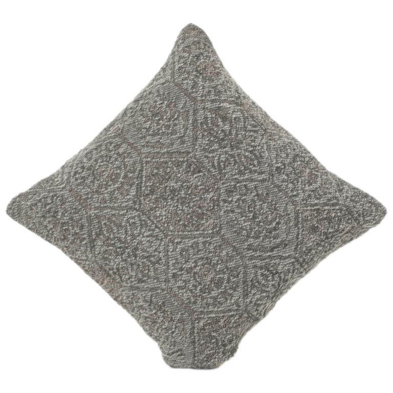 Textured Jacquard Geometric Cushion Cover 45x45 cm | Woven Cotton Decorative Pillow Cover | Neutral Tone Sofa Cushion