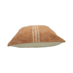 Rustic Handwoven Cotton Cushion Cover with Stripe Detail – 45x45 cm | Boho Decorative Pillow Cover