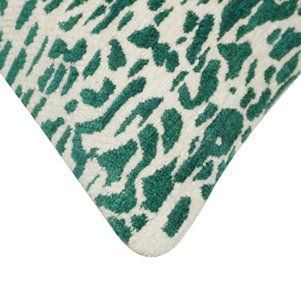 Handwoven Jacquard Cotton Cushion Cover 45x45 cm – Green & Ivory Abstract Pattern Decorative Throw Pillow Cover with Hidden Zipper | Modern Sofa & Living Room Cushion Cover