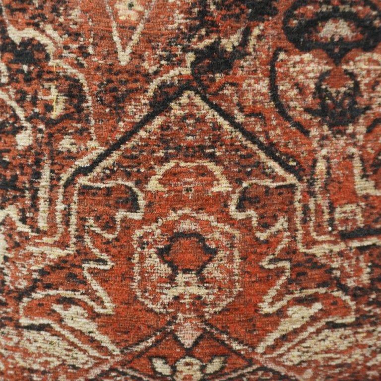 Vintage Persian Jacquard Cushion Cover – Rust & Earthy Tones | 45x45 cm Decorative Sofa Pillow Cover