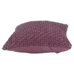 Textured Wine Cotton-Polyester Cushion Cover | Handcrafted Bubble Weave Design | 18x18 Inch Decorative Pillow Cover
