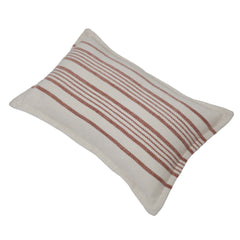 Handwoven Cotton Striped Cushion Cover 35x50 cm | Rustic Woven Lumbar Pillow Cover | Hidden Zip | Modern Farmhouse & Boho Home Décor