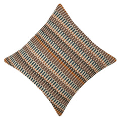 Multicolor striped handwoven cotton cushion cover 45x45 cm