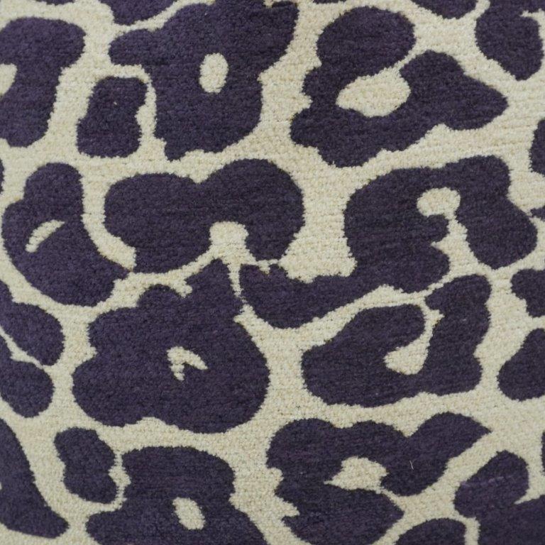 Navy Blue Leopard Print Jacquard Cotton Cushion Cover | 45 x 45 cm | Modern Animal Pattern Decorative Pillow Cover - Bulk manufacturer & supplier from Panipat, India