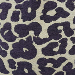 Navy Blue Leopard Print Jacquard Cotton Cushion Cover | 45 x 45 cm | Modern Animal Pattern Decorative Pillow Cover