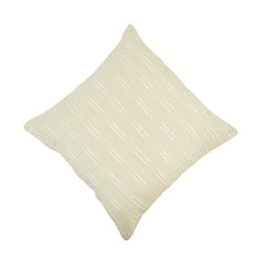 Handmade Textured Cotton Cushion Cover 45x45 cm | Minimal Embroidered Ivory Throw Pillow Cover | Modern Boho Home Décor
