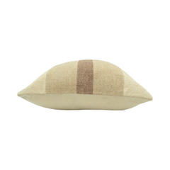 Handwoven Neutral Stripe Cushion Cover | Beige & Brown Cotton Cushion | 45x45 cm Decorative Pillow Cover