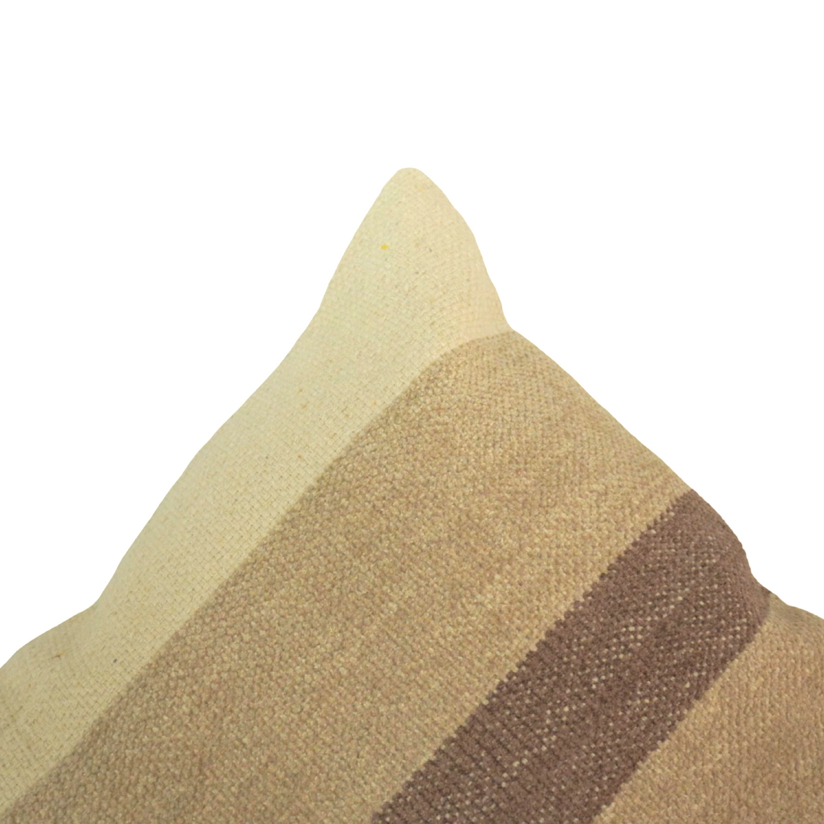Handwoven Neutral Stripe Cushion Cover | Beige & Brown Cotton Cushion | 45x45 cm Decorative Pillow Cover - Bulk manufacturer & supplier from Panipat, India