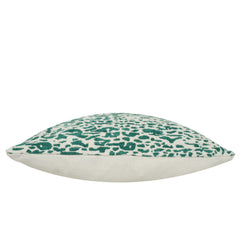 Green and ivory abstract jacquard cotton cushion cover 45x45 cm