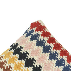 Boho Geometric Tufted Cotton Cushion Cover 45x45 cm | Multicolor Handcrafted Textured Throw Pillow Cover